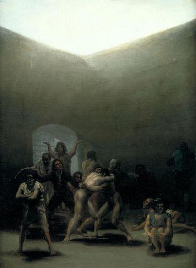 Francisco de Goya Courtyard with Lunatics or Yard with Madmen, by Francisco de Goya, oil painting image